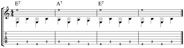 Easy Acoustic Blues Pattern 1