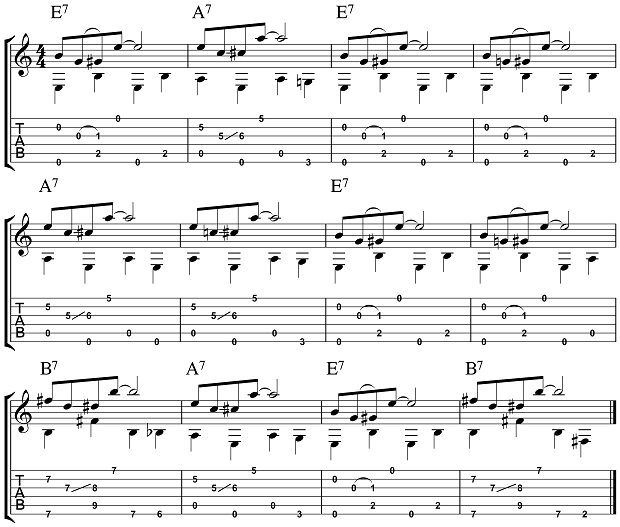 Easy Acoustic Blues Pattern 4.1